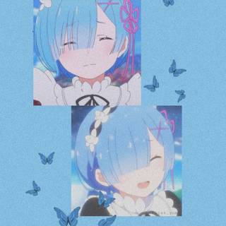Rem Re aesthetic wallpaper