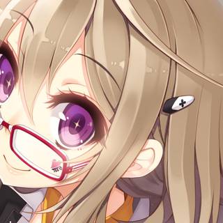 Cute anime girl with glasses wallpaper