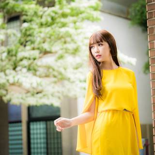 Yellow dress wallpaper