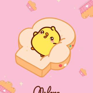 Cute spring Molang wallpaper