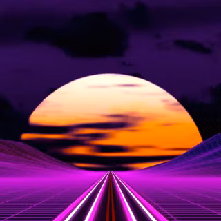 Retrowave road wallpaper