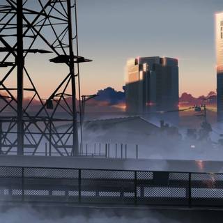 Anime HD cityscape wallpaper