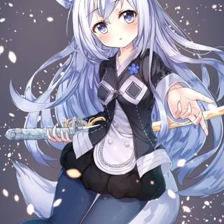 Simple realistic animation girl wallpaper