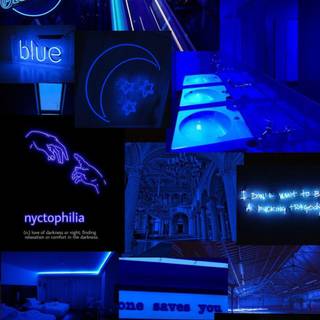 Blue aesthetic neon wallpaper