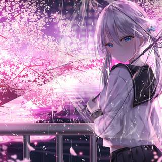 Anime girl laptop wallpaper