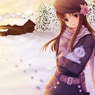 Girls with snow HD wallpaper