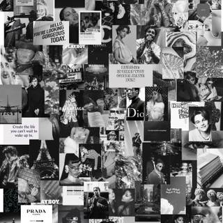 Black and white collage wallpaper