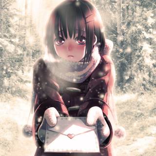 Winter anime girl wallpaper