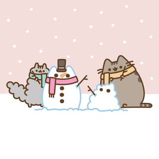Anime cat winter wallpaper