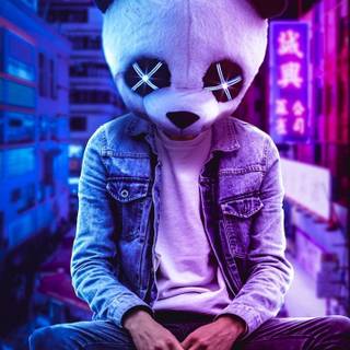 Panda mask wallpaper