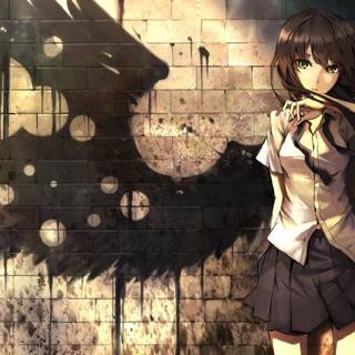 Anime playing computer wallpaper