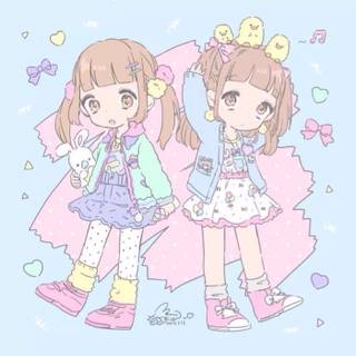 Kawaii pastel Chibi wallpaper