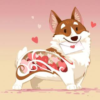 Cute Valentine's Day pets wallpaper