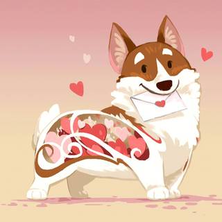 Cute Valentine's Day pets wallpaper