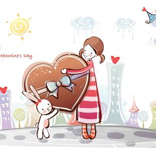 Cartoon Valentines Day wallpaper