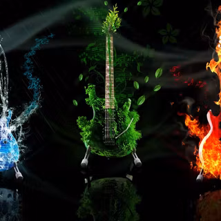 Fire guitar wallpaper