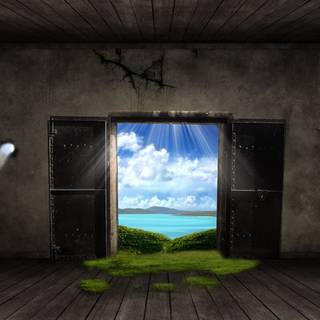 Open door wallpaper
