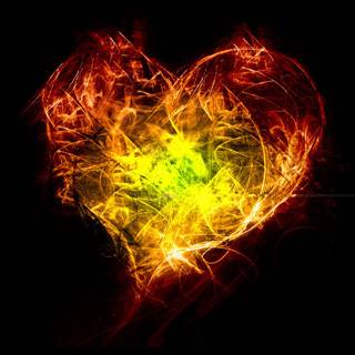 Flaming hearts wallpaper
