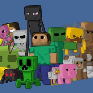 Minecraft fan art wallpaper