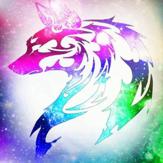 Rainbow wolves wallpaper