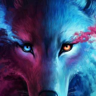 Blue wolves wallpaper