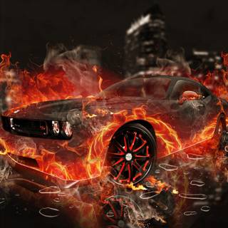 Car explosion wallpaper