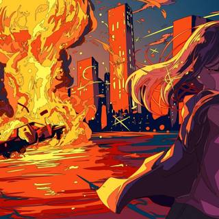 Car explosion wallpaper