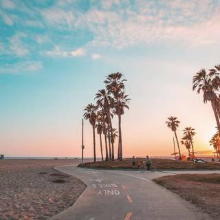 Sunset over California coast wallpaper