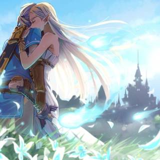 Link and Mipha wallpaper