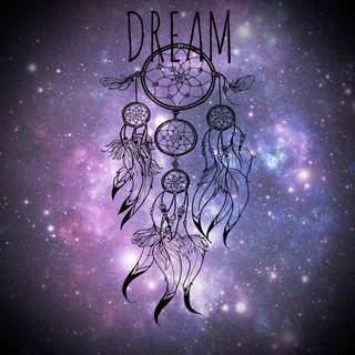 Girl holding dream catcher wallpaper