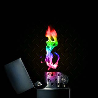 Rainbow fire wallpaper