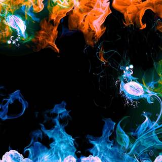 Rainbow fire wallpaper