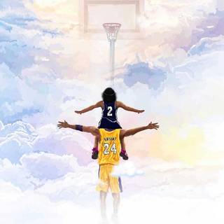 Kobe and Gigi cartoon wallpaper