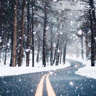 Country road winter wallpaper