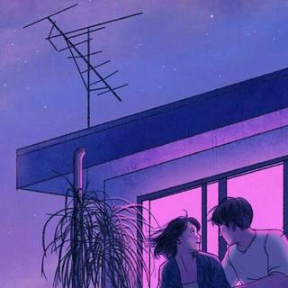 Aesthetic couple anime wallpaper