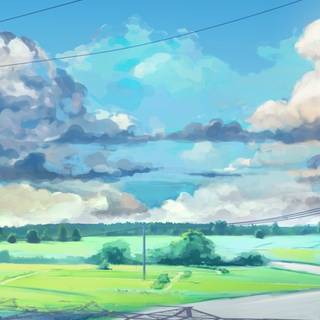 Anime field wallpaper