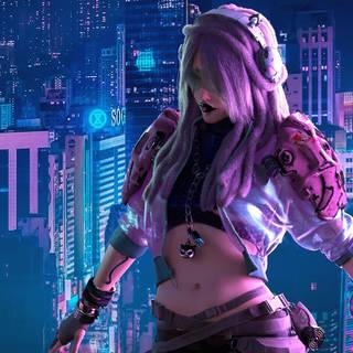 Ciberpunk game girl wallpaper