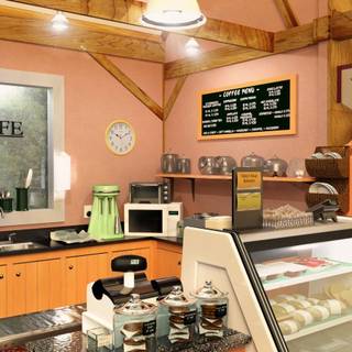 Coffee shop anime wallpaper