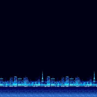 Retrowave blue wallpaper