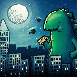 Godzilla cartoon wallpaper