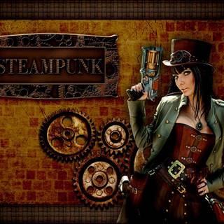 Steampunk girl wallpaper