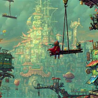 Fantasy town wallpaper