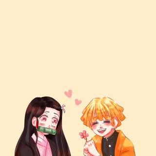 Nezuko x Zenitsu wallpaper