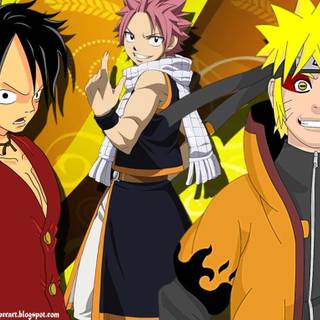Naruto and Luffy wallpaper