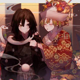 Obanai and Mitsuri wallpaper