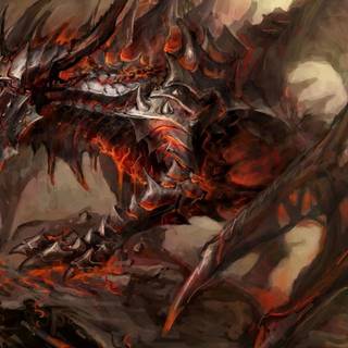 Black and red dragon wallpaper