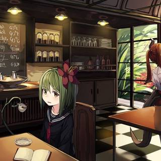Cafe anime wallpaper