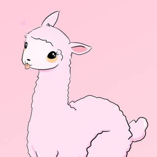 Cotton candy llama wallpaper