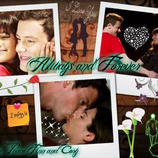 Glee Finn and Rachel wallpaper