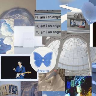 Aesthetic laptop blue wallpaper